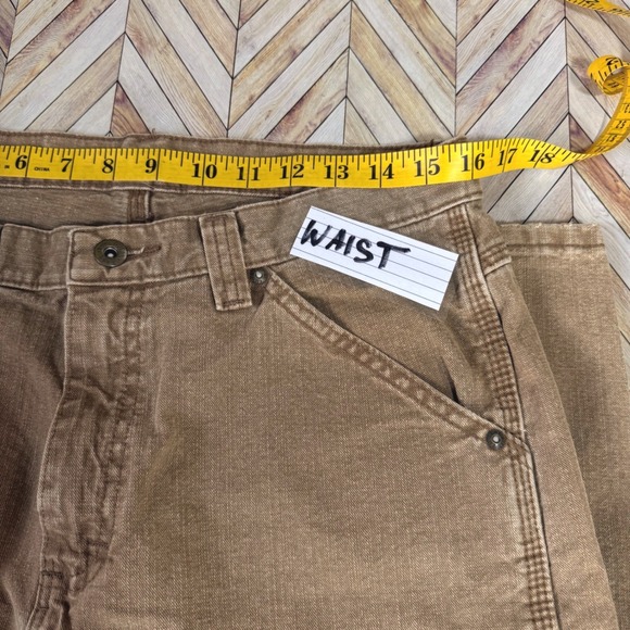 Lee Dungarees Mens Tan Carpenter Jeans 32x32 Relaxed Fit Workwear Utility Brown - Picture 6 of 8